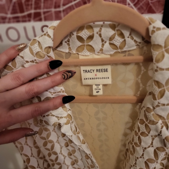 Tracy Reese for Anthropologie Amanda Lace Top Wide Leg Belted Jumpsuit - Picture 4 of 6